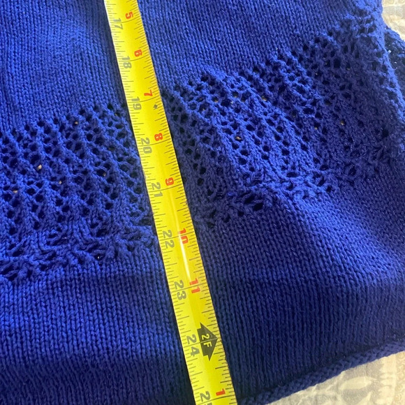 New Chelsea & Theodore Long Sleeve cobalt royal  blue  knit Sweater size xxl - Picture 6 of 7
